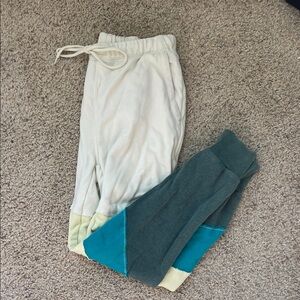 FP Movement by Free People Color Block Joggers - Cream and Teal